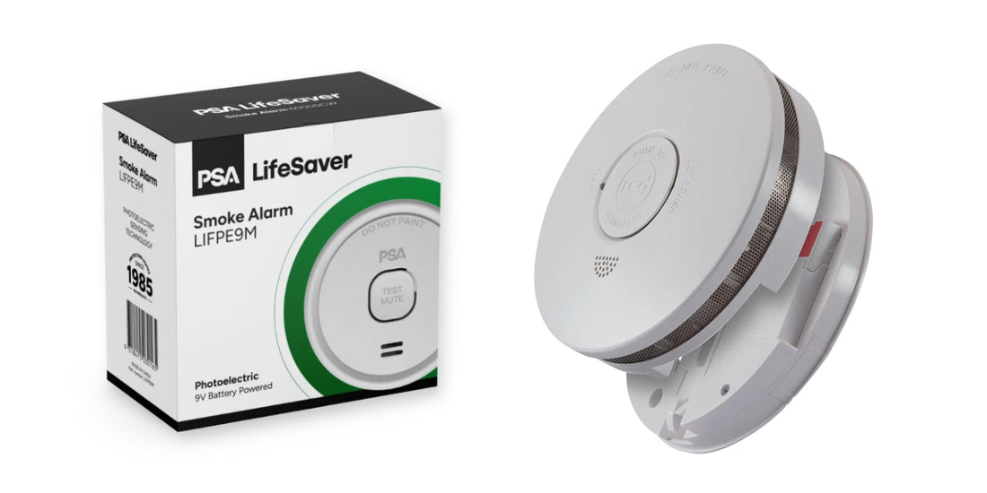 PSA Lifesaver smoke alarm vs Red smoke alarm photoelectric models compared side by side